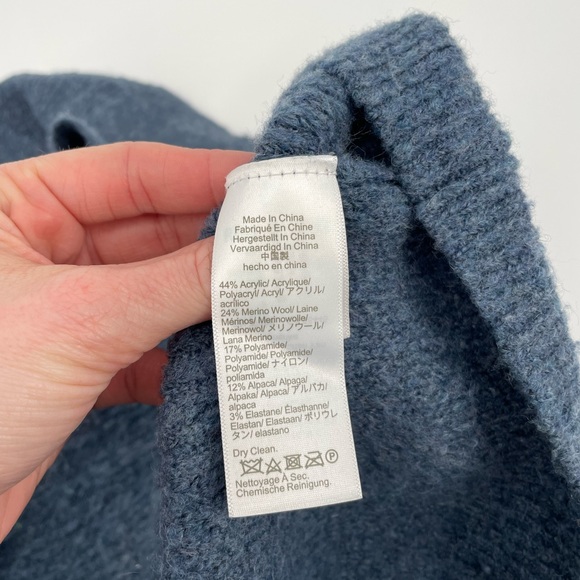 J. Crew Wool Blend Ribbed Quarter Zip Sweater in Misty Blue Size S - Picture 6 of 6